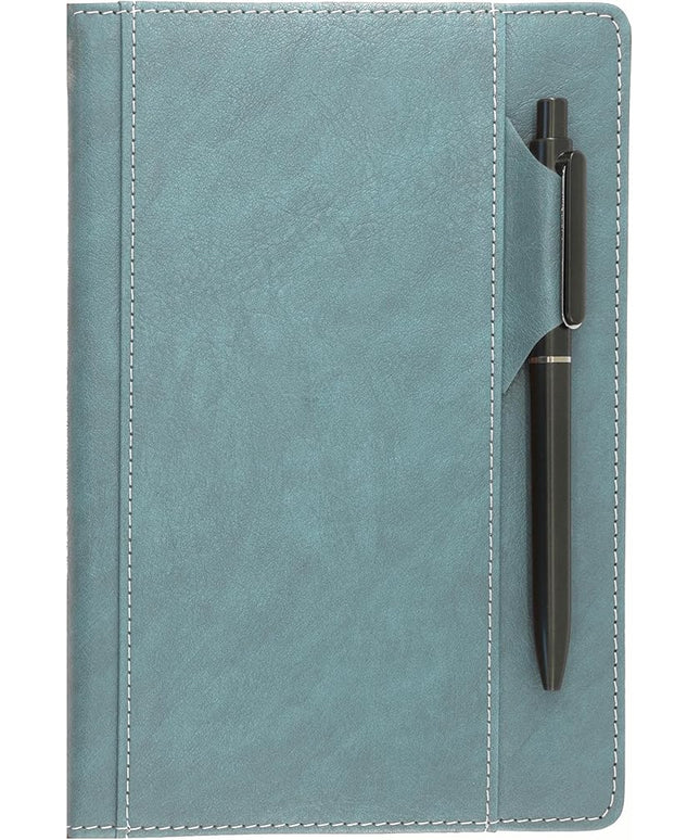 SLFreMint Premium Hardcover Notebook with Pen and Pen Holder Clip, Card Pockets, 240 Pages, College Ruled, 80GSM, Leather Note Book for Work, Study, Diary and Other Scenarios, Suitable Journal for Both Men and Women