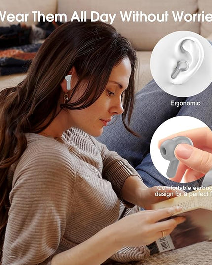 Wireless Earbuds, Bluetooth 5.4 Headphones HiFi Stereo, Bluetooth Earbuds with ENC Noise Cancelling Mic, IP7 Waterproof in Ear Earphones, 48H, LED Display Ear buds for Pad Phones Workout Sports, Grey