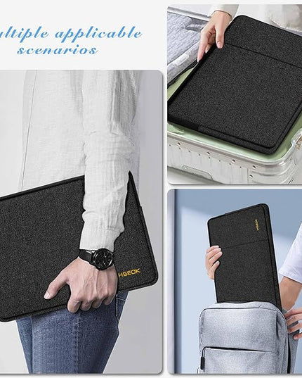 Slim Laptop Case 13.3 14 inch Sleeve, Rainproof & Shockproof Carrying Case for Notebooks Compatible with MacBook Pro 14" and All Models 13.3" MacBook Air/Pro, Most Popular 13"-14" PC,Black