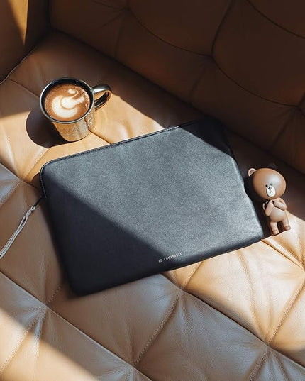 Comfyable Slim Protective Laptop Sleeve Compatible with 13/13.3/14 Inch MacBook Air & MacBook Pro, Mac Travel Case, Laptop Pouch, Slim PU Leather Cover M5/M4/M3/M2/M1 2025-2021, Black
