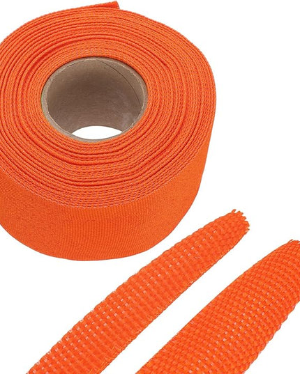 MECCANIXITY Braided Cable Sleeves Heat Shrinkable Fabric Sleeving, 2" 40ft Orange 2:1 Ratio Heat Shrinkable Cord Protector for Harness Cable, Network Cable Protection, Cable Management