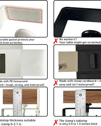 [Upgraded] Under Desk Cable Management, 48" Cord Organizer, with Silicone Pads (No Scratch!), 16 Cable Ties, Washable PE Honeycomb Base,Fits Any Desk 0-2.1", No Stinky Cardboard!Beige