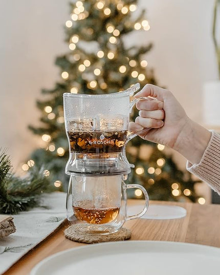 GROSCHE Aberdeen Tea Infuser Teapot & Smart Tea Maker - BPA-Free, Drip-Free Design | Coaster | Easy Brew | Easy Clean Steeper (17.7 oz - 525 ml)