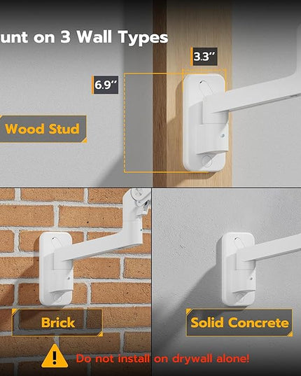 ARES WING Wall Mount Monitor Arm for 17-49 Inch Ultrawide Screens, Heavy Duty Single Monitor Mount Holds 44 lbs, Fully Adjustable Gas Spring Wall Mount, 75x75/100x100 VESA Mount, White
