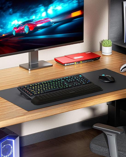 MEKASS Keyboard Wrist Rest, Soft Memory Foam Wrist Support for Keyboard, Arm Rest for Desk Wrist Pain Relief, Wrist Pad for Long Hours of Work, Gaming, Studying (Light Blue)