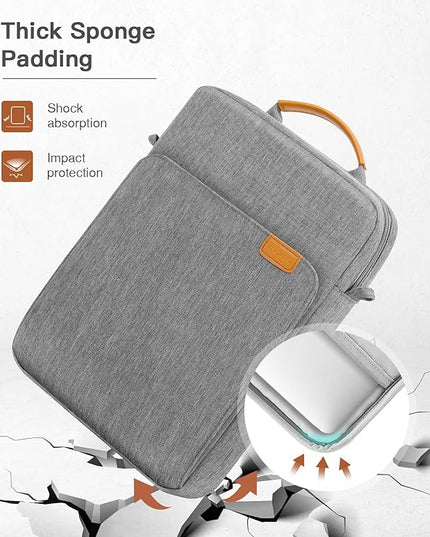 MoKo 13.3-14 Inch Laptop Sleeve Bag Fits MacBook Pro M3/M2 14" 2023, MacBook Pro 13" M2, New MacBook Air 13.6" M3/M2 2024/2022,Tab S8 Ultra 14.6",Handle Carrying Case with Shoulder Strap, Dark Gray