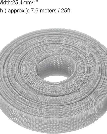 uxcell Expandable Sleeving, 1-inch 25ft Cable Sleeve, Gray