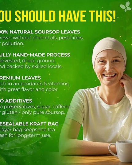 FreshDrinkUS, Premium 30+ Soursop Graviola Dried Leaves, Natural Whole Soursop Leaves, Wildcrafted, Hoja Guanabana, Loose Leaf Herbal Tea, No Gluten, Vegan