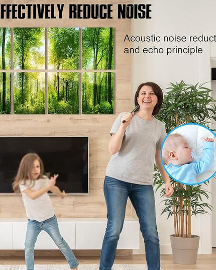 YPY Sound Proofing Panels for Walls: 8 Pack 48"x32" Decorative Art Acoustic Panel Sound Dampening Panels Absorbing Treatment