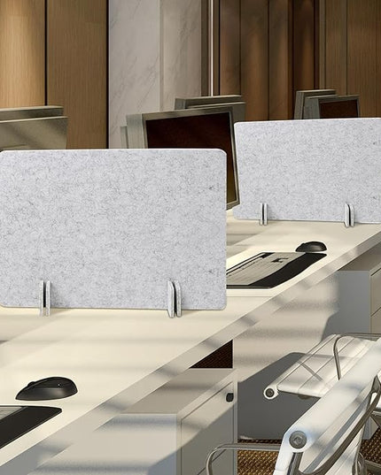 Desk Privacy Panel Set, Desk Partition Cubicle Wall Freestanding Noise-Reduction Panels Room Divider, Soundproof Partition with Support Feet for Office or Home Use (Light Grey, 40 * 60 cm)