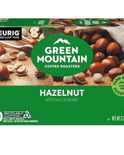 Green Mountain Coffee Roasters Hazelnut, Keurig Single Serve K-Cup Pods, Light Roast Coffee, 60 Count, (6 Packs of 10)