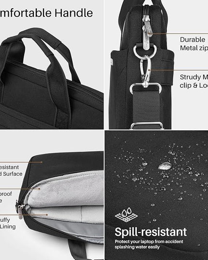 Laptop Shoulder Bag 15.6 16 17.3 Inch for Men Women,Waterproof Computer Carrying Case Messenger Bag Briefcase Work