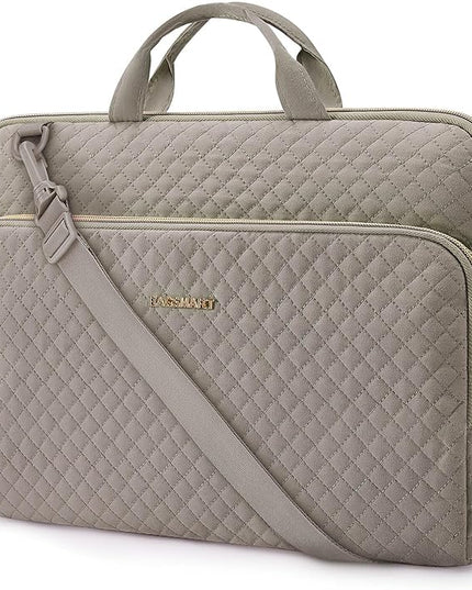 BAGSMART Laptop Sleeve 15.6 Inch, Lightweight Laptop Bag Compatible with MacBook Pro 16 Inch,15.6 Inch HP,Dell,Acer Aspire,Asus Notebook, Protective Case with Shoulder Strap,Pocket,Handle, Gray