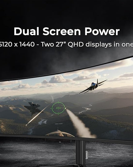 Deco Gear 49-inch QD-OLED Curved Gaming Monitor, 240Hz, 5120x1440 DQHD, Black, 32:9 Ultrawide Display, HDR400, 0.03ms Response, USB-C 90W, KVM Switch