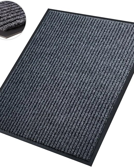 Front Door Mat,4'x6'Indoor Outdoor Door Mat,Heavy Duty Durable Welcome,Commercial Floor Mats Inside Outside Entrance, Waterproof All-Season, All-Weather Non Slip Backing Doormat for Entryway,Black