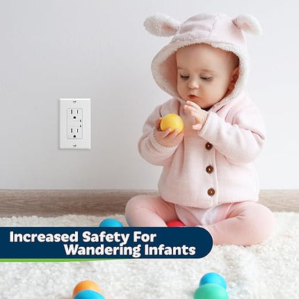 TOPGREENER Decorator Receptacle Outlet w/Surge Protector and Grounding Indicator, Child Safe, Tamper-Resistant, Self-Grounding, 900 Joules, 2-Pole, 15A 125V, UL Listed, TGTRSS215R-2PCS