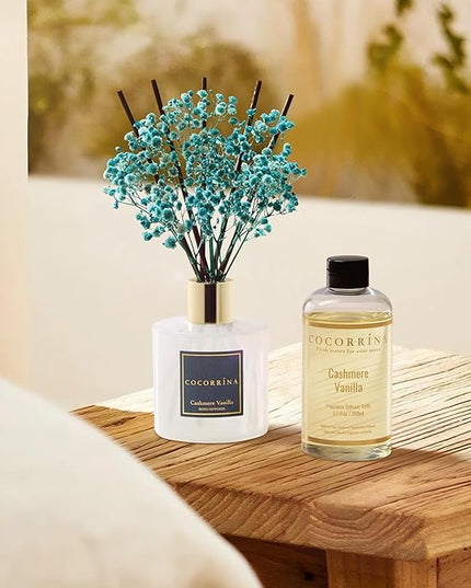 COCORRÍNA Reed Diffuser Refill - Cashmere Vanilla 6.7 Fl.oz Reed Diffuser Refill with 8 Sticks