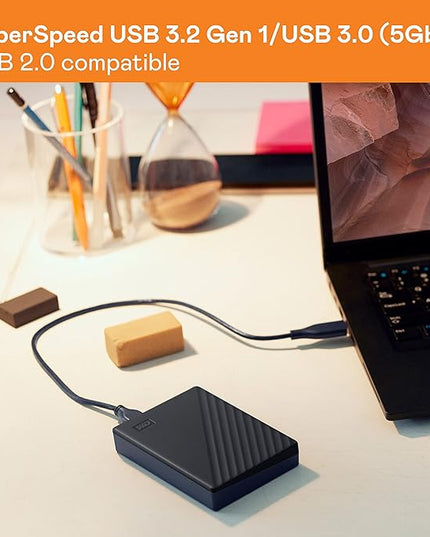 WD 6TB My Passport, Portable External Hard Drive, Black, Backup Software with Defense Against ransomware, and Password Protection, USB 3.1/USB 3.0 Compatible - WDBR9S0060BBK-WESN