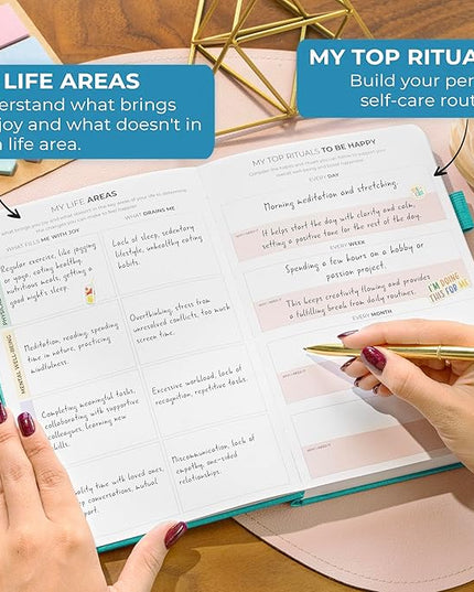 Clever Fox Happiness Notebook – Daily Positivity Journal for Women with Prompts & Positive Quotes – Affirmation & Self Esteem Gifts (Turquoise)