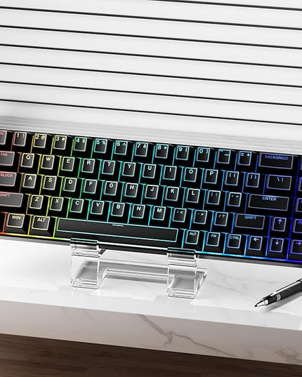 XVX Black Shine Through Keycaps, Doubleshot PBT Keycap Set Cherry Profile, 142 Keys Keyboard Keycaps, Universal Compatiability with 60% 65% 75% 80% 100% Mechanical Keyboard with MX Switches
