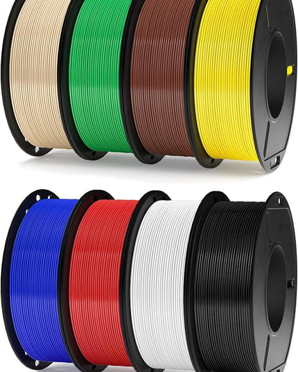 ELEGOO 250g Rapid PETG Filament Bundle 1.75mm, 8 Colors High Speed 600mm/s 3D Printer Filaments Dimensional Accuracy +/- 0.02mm, 8 Pack 250g Spool Brown/Beige/Black/White/Red/Blue/Green/Yellow