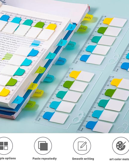 Golcellia 6 Pcs Sticky Tabs - 600 Sheets 5 - Color Notebook Index Tabs - Sticky Flags, Page Tabs - Durable Divider & Binder Tabs for Books & Bibles