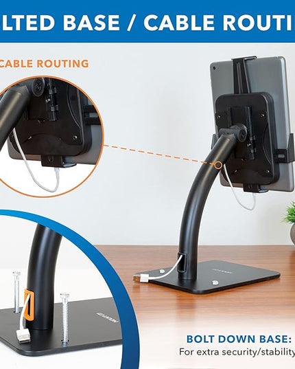 Mount-It! Anti-Theft Tablet Kiosk Countertop Stand | Universal Fit Retail Tablet Stand Compatible with 7.9" to 11" iPad and Samsung Tablets | Retail Kiosk, Black