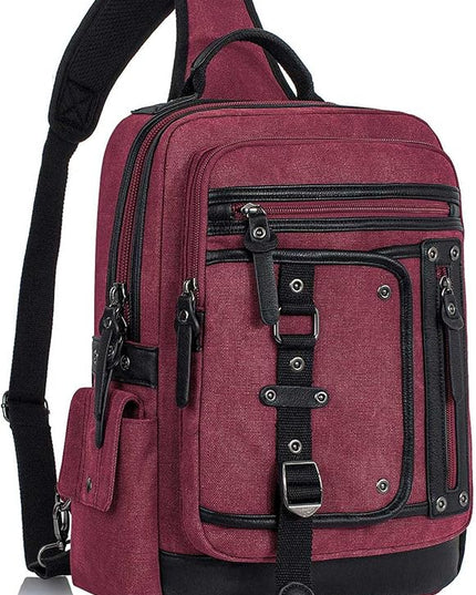Schkleier Messenger Bag for Men Canvas Sling Bag Crossbody Backpack Laptop Shoulder Bag Hiking Daypacks Casual Tactical