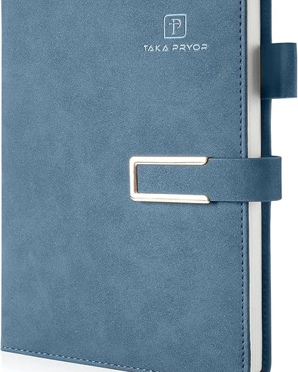 Ruled Journal Notebook, Hardcover Magnetic Clasp Cove, Personal Professional Lined Notebooks, with Pen Loop，Medium 5.7 x 8.3 inches, 120 GSM Thick Paper Gifts Blue