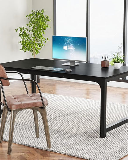 Tribesigns Modern Computer Desk, 63 x 31.5 inch Large Office Desk Computer Table Study Writing Desk Workstation for Home Office, Black