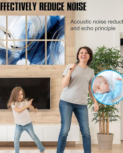 YPY Sound Proof Panels for Walls: Acoustic Panels 8 Pack 48"x32" Decorative Soundproof Padding Absorbing Noise Recording Studio Acoustic Treatment