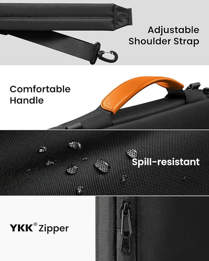 tomtoc 360 Protective Laptop Shoulder Bag for 15-inch 2025 MacBook Air M4/A3241, M3/A3114, M2/A2941, 15 Inch Dell XPS,15-in Microsoft Surface Laptop 7/6/5, Water-Resistant Laptop Accessory Sleeve Case