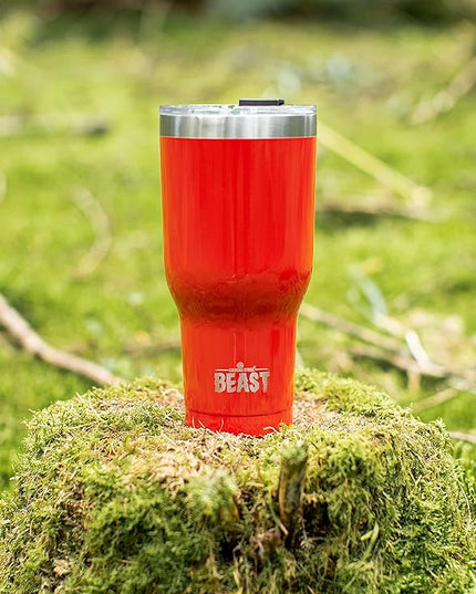 Beast 20 oz Tumbler Stainless Steel Vacuum Insulated Coffee Ice Cup Double Wall Travel Flask (Ladybug Red)