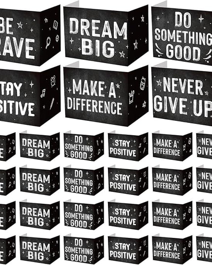 Honoson 24 Pcs Bulk Inspirational Privacy Folders for Students Cardboard Test Privacy Boards Motivational Words Desk Dividers Shield for Classroom School Study Supplies, 6 Styles(Monochromatic)