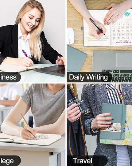 EMSHOI A5 Graph Paper Notebook Journal - 256-Page Hardcover, 120gsm Thick Ink-Proof Paper, PU Leather Cover with Inner Pocket, Portable 5.75"x8.38" Size for Work, Math, Engineering – Light Blue