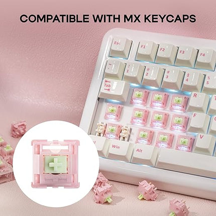 KiiBOOM x Strawberryjam1986 Linear Mechanical Switch Set, 5-Pin, 40gf, 35 Pieces Strawberry Jello Switches for Mechanical Gaming Keyboard, Compatible with MX Keycaps