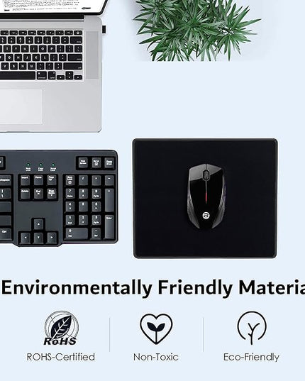 SaiTech IT 20 Pack Mouse Pad with Stitched Edges Mousepads Bulk Non-Slip Rubber Base, Waterproof Coating Mouse Pads for Computers, Laptop, Office & Home -(9.84 x 8.27 Inch) - Black
