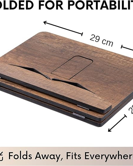 Vigo Wood Book Stand, Book Holder, Reading Stand, Cookbook Holder, Recipe Book Stand, Wooden Book Stands for Reading, Cookbook Stand for Kitchen, Book Holder for Reading in Bed (Walnut)