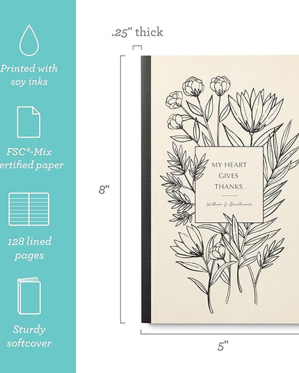 Compendium Softcover Journal - My heart gives thanks… – A Write Now Journal with 128 Lined Pages, 5″W x 8″H