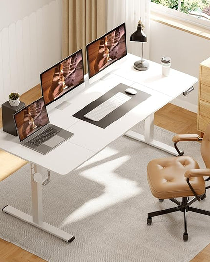 Standing Desk, Large 71x31 Inches Height Adjustable Stand Up Desk with Cable Management, Home Office Computer Desk with Memory Preset with Charging USB Port & Sedentary Reminder