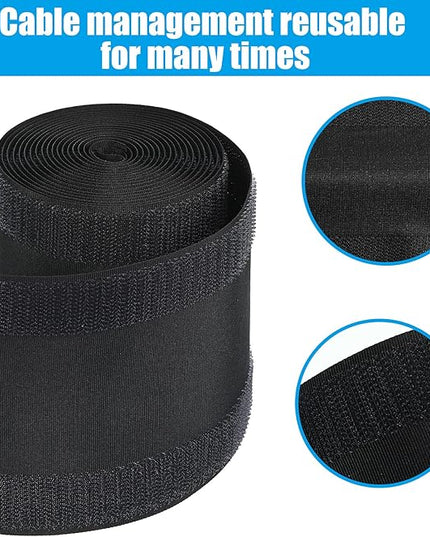 WILLBOND Carpet Cord Cover Cable Protector Floor Cover Cable Protector Management Only for Commercial Office Carpet(29.53 ft,Black)