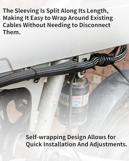 Cable Management Split Wire Loom Sleeve - Cord Hider & Protector for Desk, Pet Chew Proof, Wire Cover Organizer, Flexible Tube for Wires and Cables (1/2 Inch 25FT, Black)