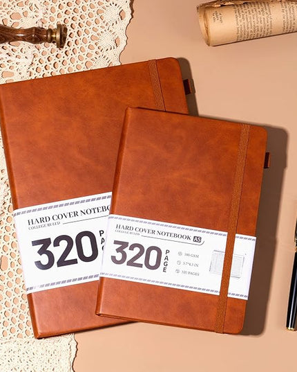 CAGIE Journal Notebook for Men Women Brown- B5 Large Journaling Notebooks Journals Leather for Writing Work Diary Hardcover Thick