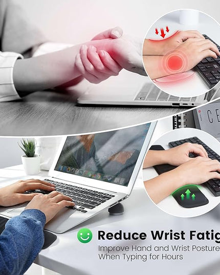MEKASS Keyboard Wrist Rest, Soft Memory Foam Wrist Support for Keyboard, Keyboard Hand Rest Pad for Wrist Pain Relief, Keyboard Wrist Guard for Long Hours of Work, Gaming, Studying（Gray）