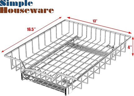 Simple Houseware Under Cabinet Pull Out Sliding Shelf Drawer Organizer, 17" D x 13" W
