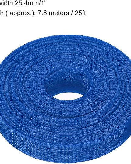 uxcell Expandable Sleeving, 1-inch 25ft Cable Sleeve, Blue