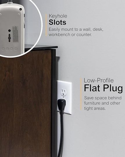 GE 37054 Pro Surge Protector, 7 Outlets + 2 USB, 1780J, 3' Cord, 2.1A, Black