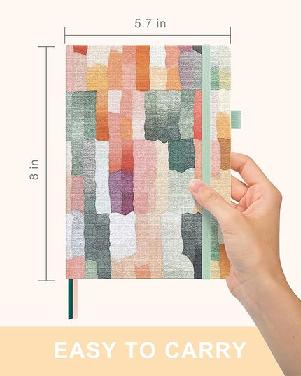 &And Per Se Lined Journal Notebook, 160 Pages, A5 5.7 x 8 inches College Ruled Thick Paper Notebook Journals for Writing, Hardcover Notebooks for Women Men Office School (Colorful Stripes)