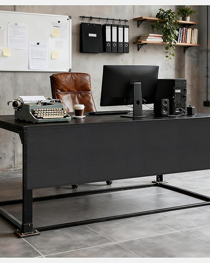 Under Desk Privacy Panel Self-Adhesive Modesty Panel Stand Up Desk Modesty Panel for Home Office or Standing Workstation, Black (60" Black)