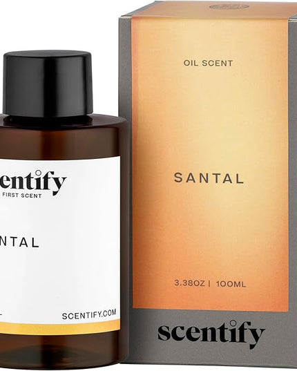 Scentify Santal Aroma Oil Refill Scent for Oil Diffusers - Iris, Amber, Sandalwood, Cedar Scents - Luxurious Relaxing Aromatherapy Diffuser Fragrance 100ml, 3.38 oz